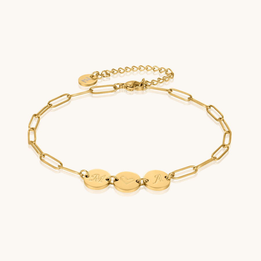 Custom 3-Initial Pin Chain Bracelet