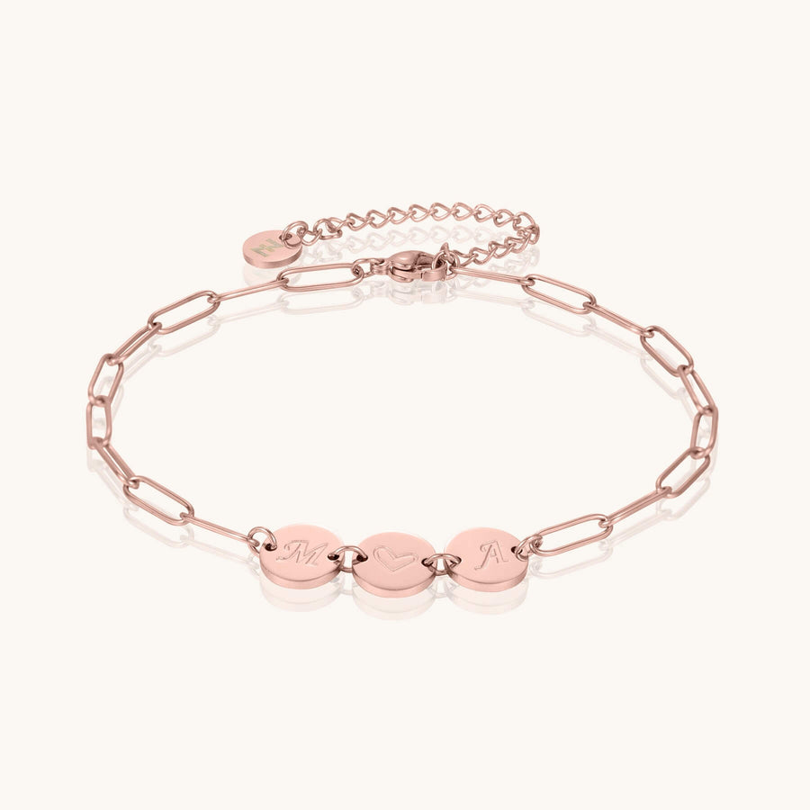Custom 3-Initial Pin Chain Bracelet