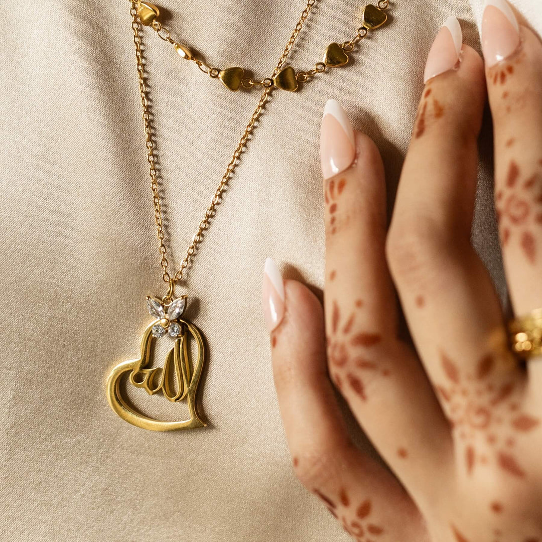 Allah Heart-Butterfly Necklace
