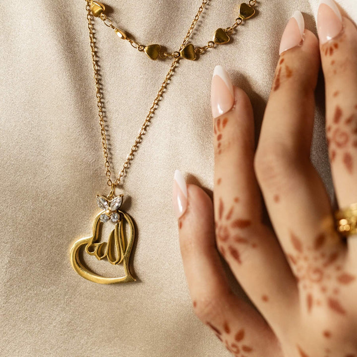 Allah Heart-Butterfly Necklace