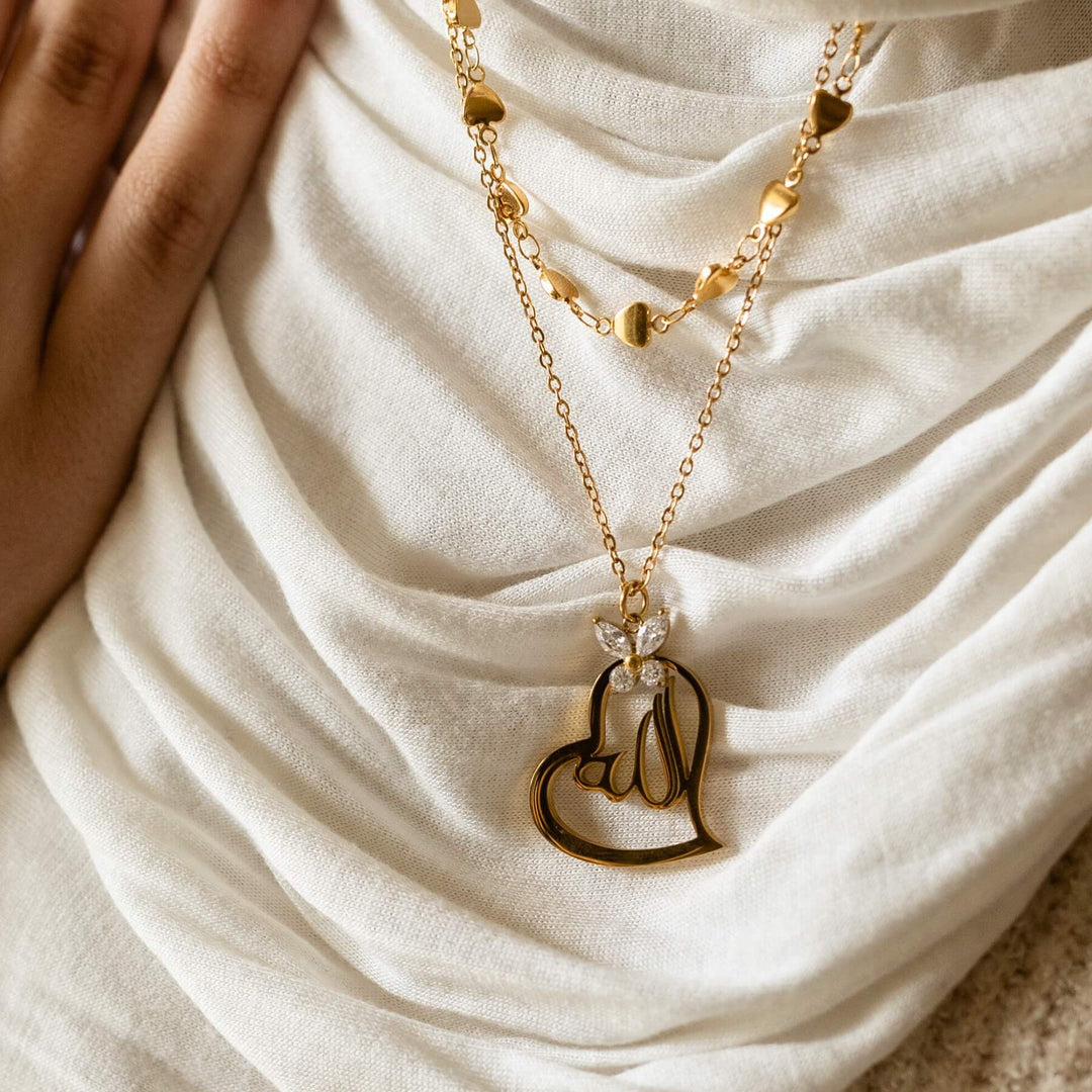 Allah Heart-Butterfly Necklace
