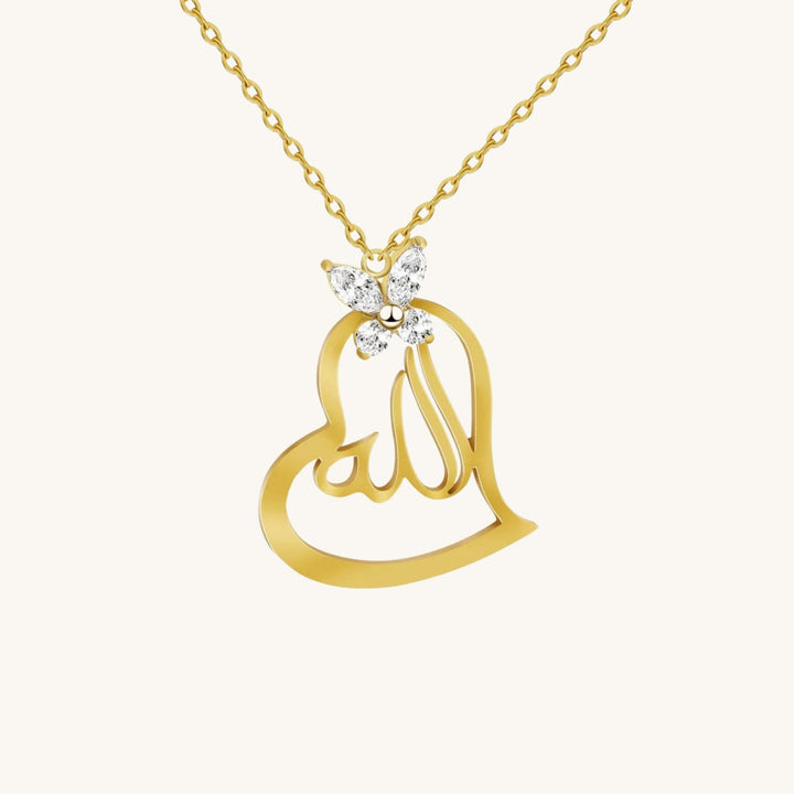 Allah Heart-Butterfly Necklace