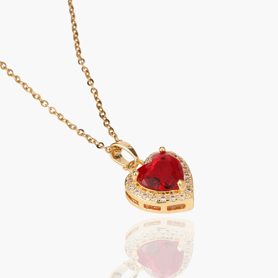 Crystal Heart Charm Necklace