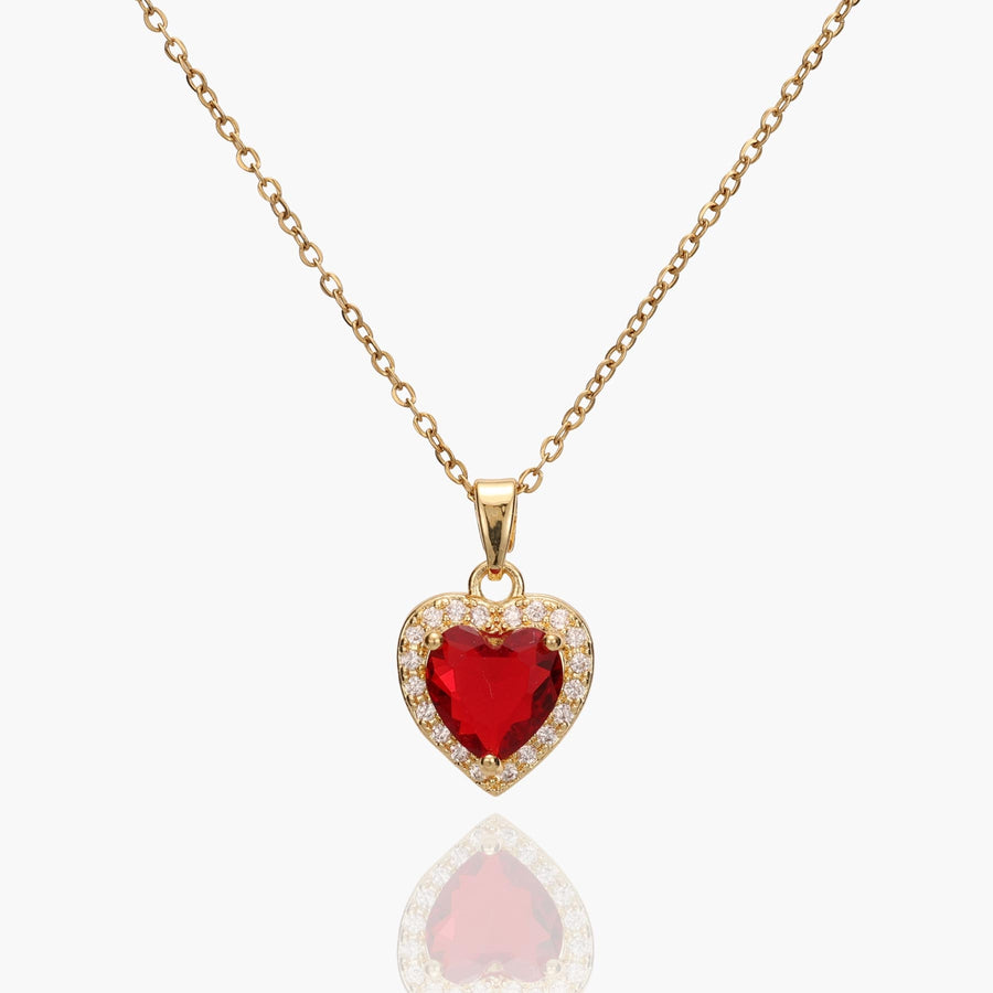 Crystal Heart Charm Necklace
