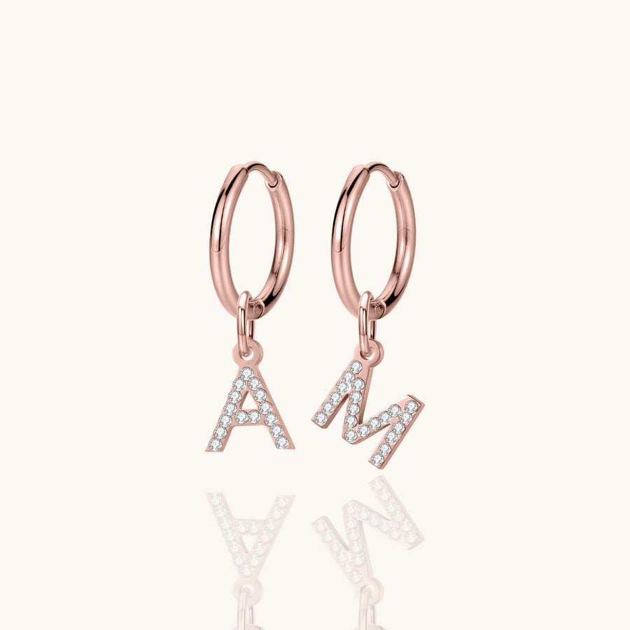 Custom Crystal Initial Earrings