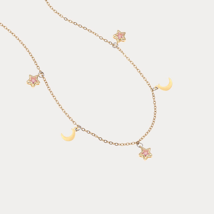 Crystal Moon and Stars Dangling Choker