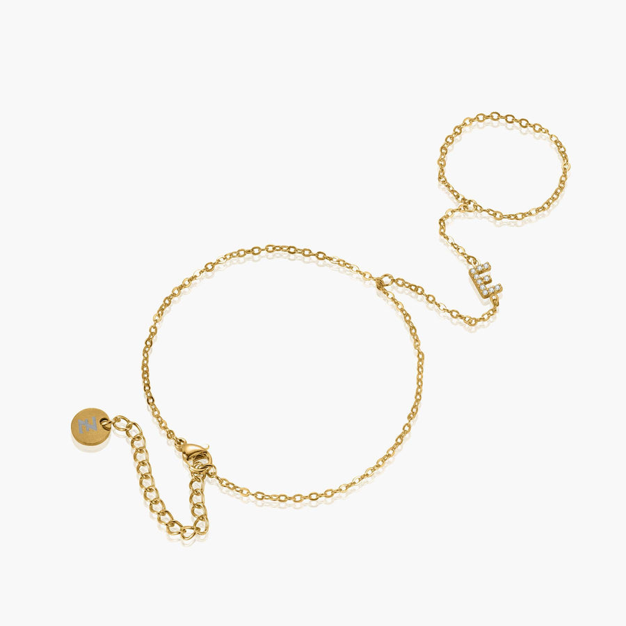 Custom Crystal Initial Hand Chain