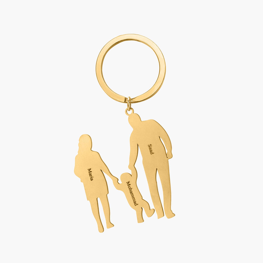 Custom 3-Figure Family Keychain