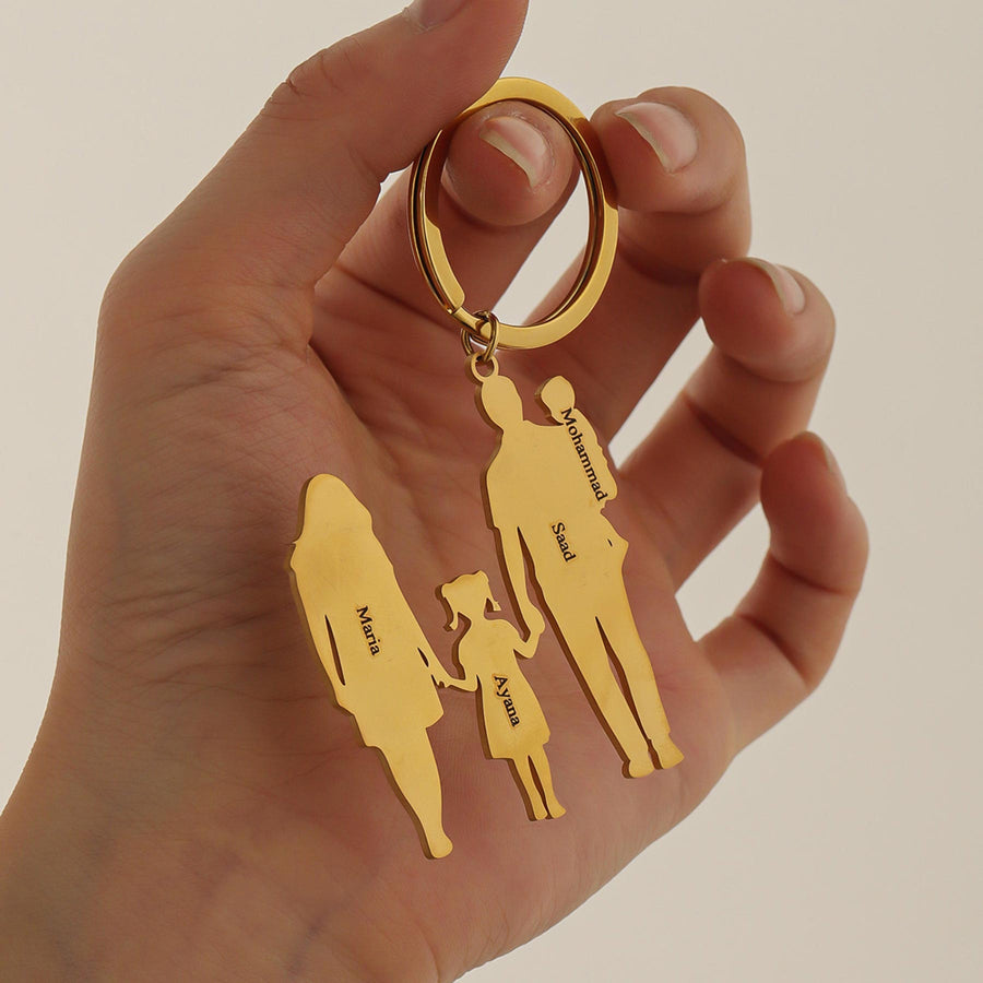 Custom 4-Figure Family Keychain