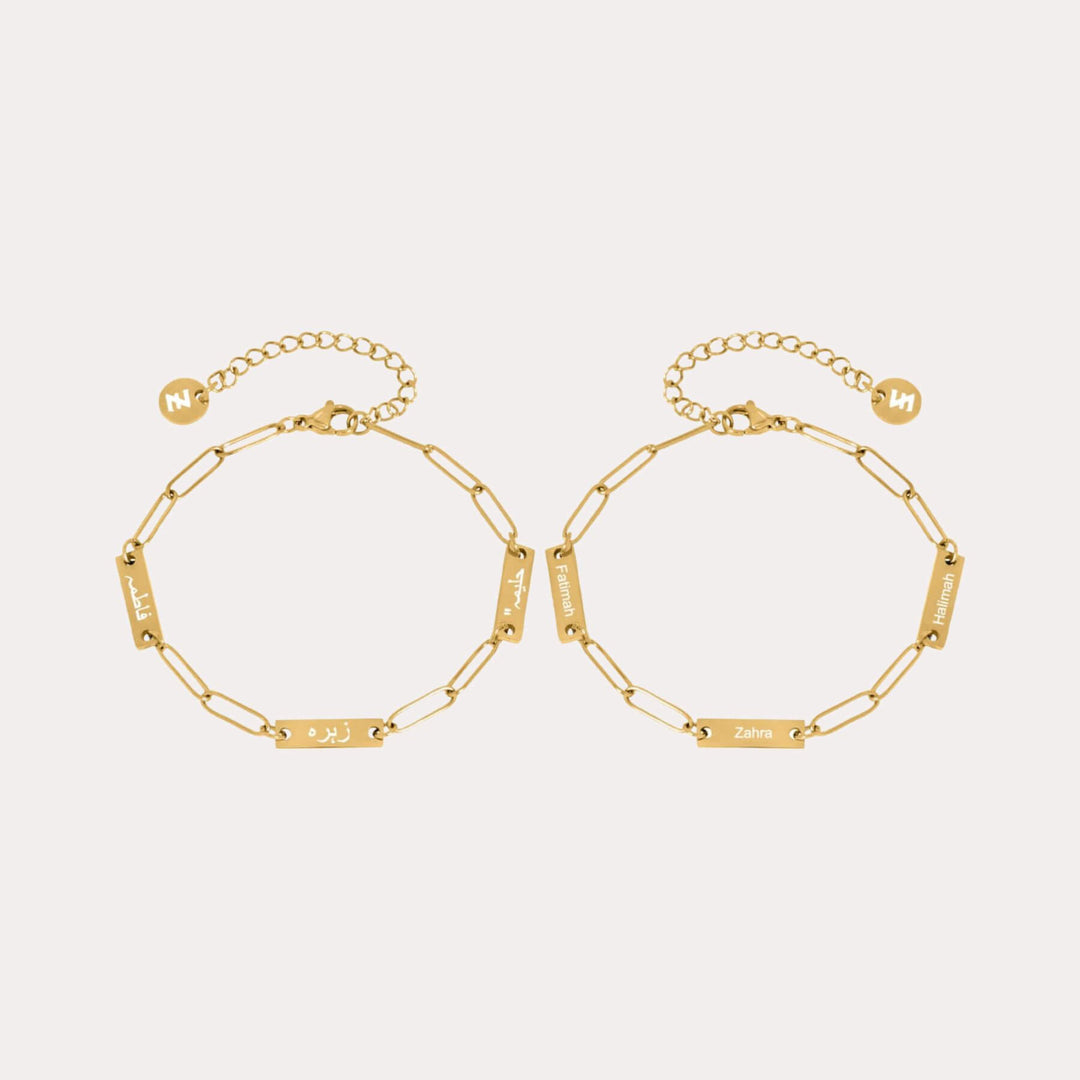 ZUDO Custom 3-Name Pin Double Sided Bracelet