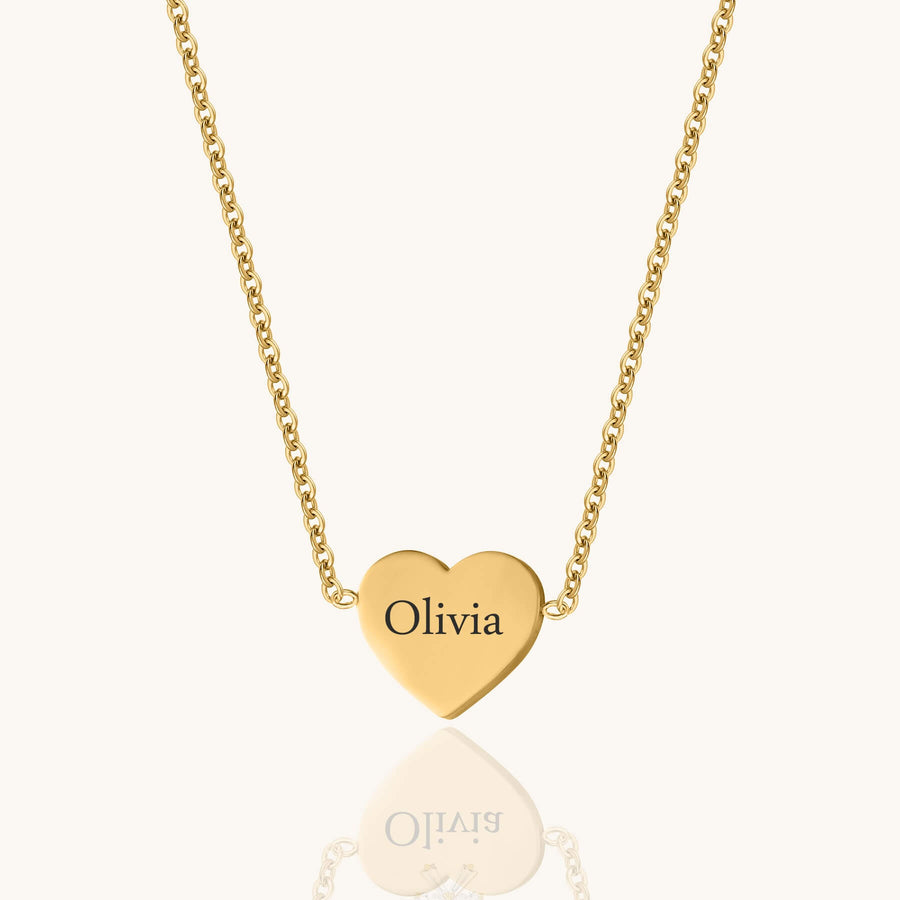 Custom Heart Engraved Name Necklace