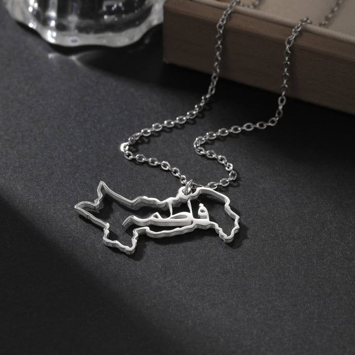 Custom Map Name Necklace | Pakistan