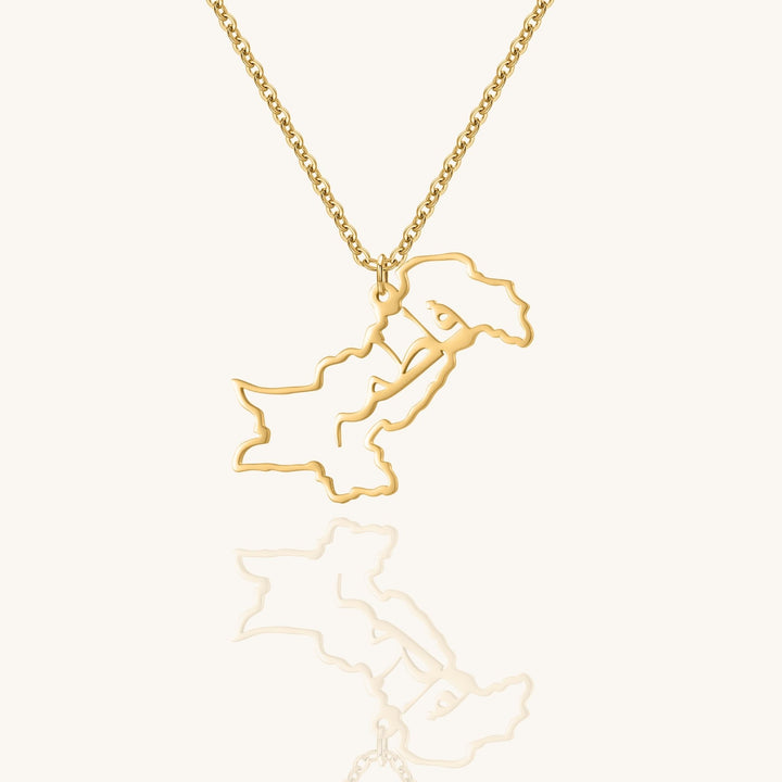 Custom Map Name Necklace | Pakistan