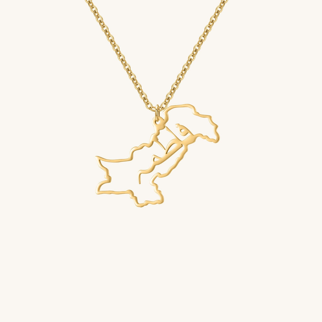 Custom Map Name Necklace | Pakistan