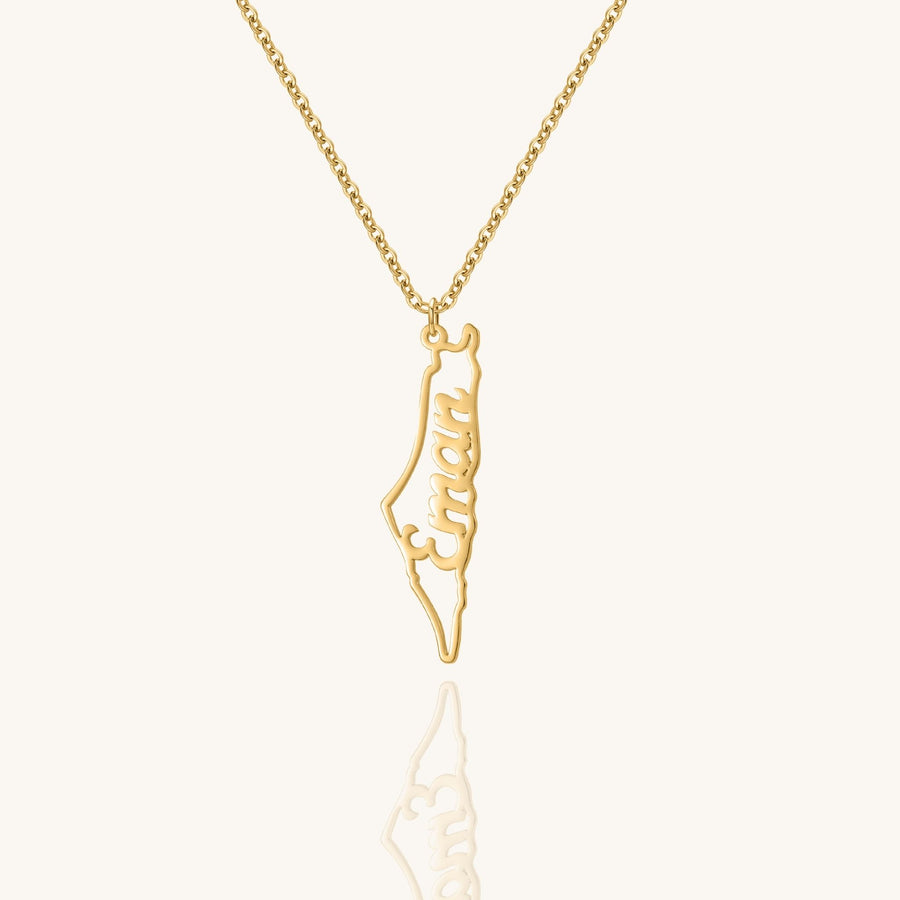 Custom Map Name Necklace | Palestine
