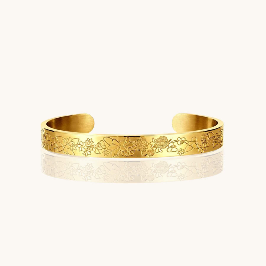 Golden Blooms | Floral Cuff