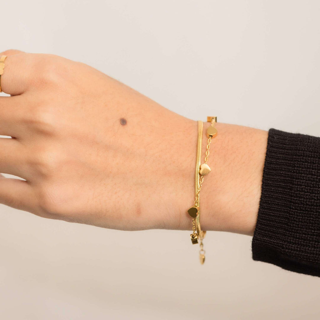 Layered Hearts Bracelet
