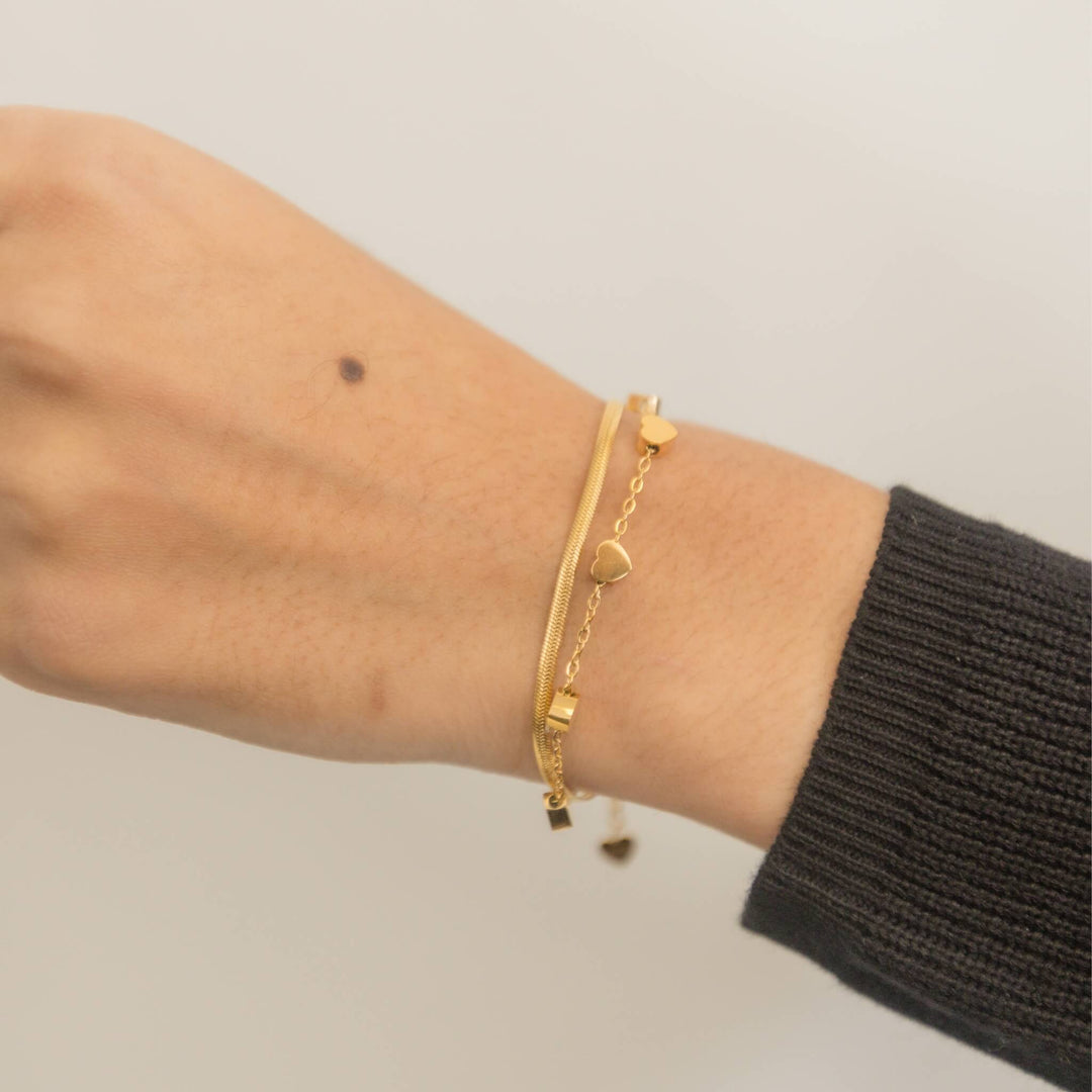 Layered Hearts Bracelet