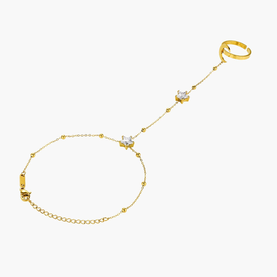 Star & Moon Hand Chain Bracelet