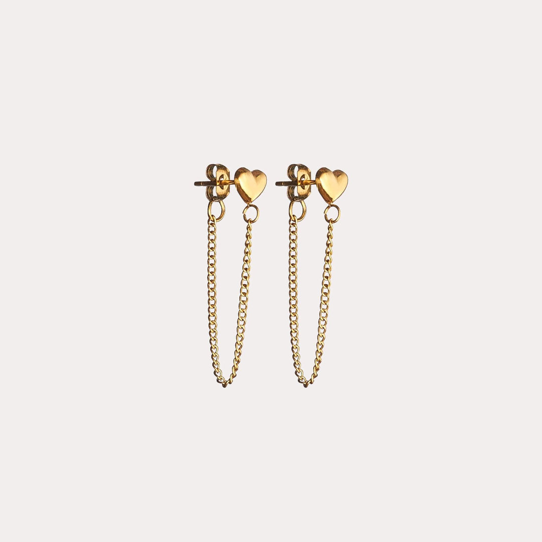 Heart Chain Loop Earrings
