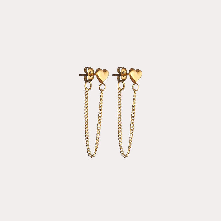 Heart Chain Loop Earrings