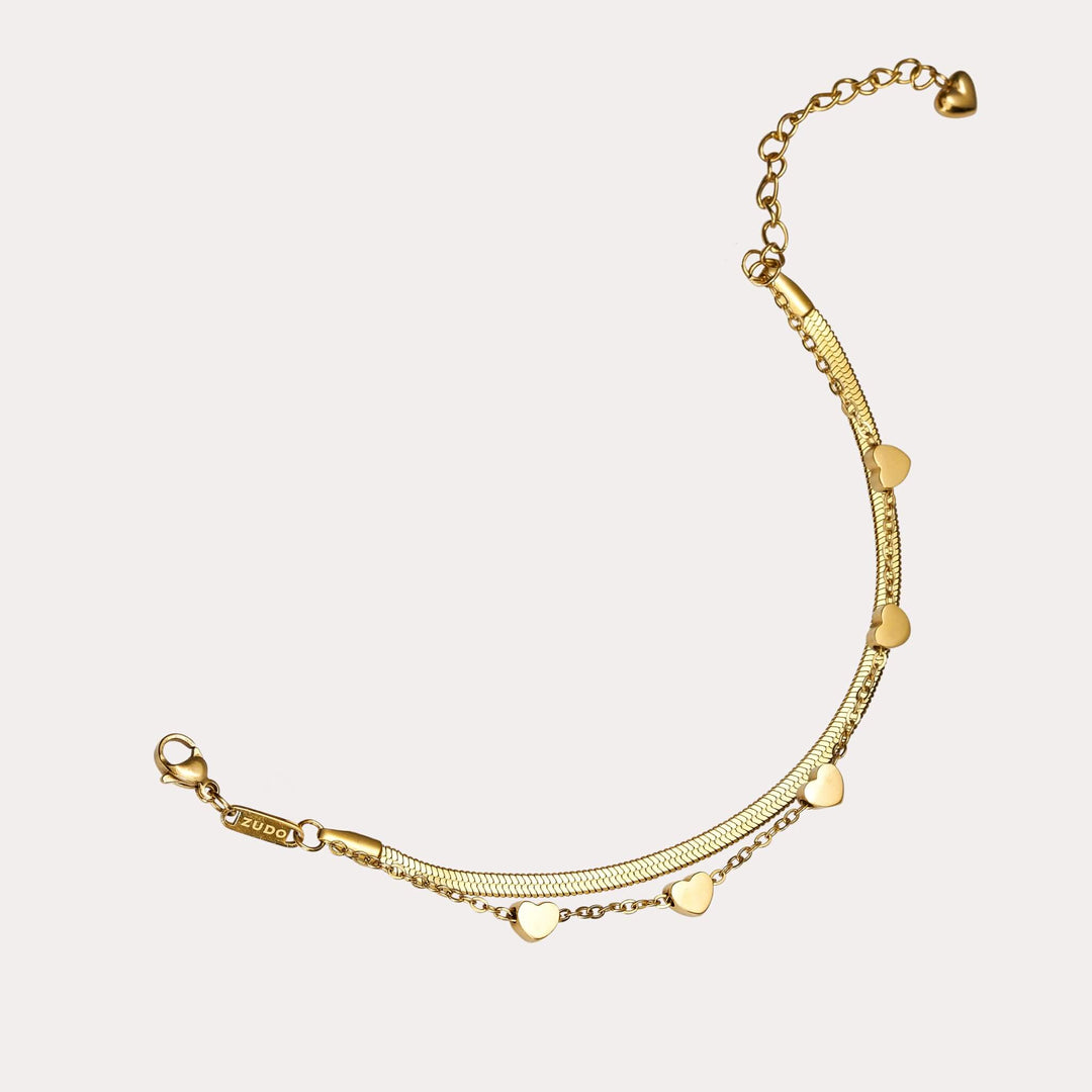 Layered Hearts Anklet
