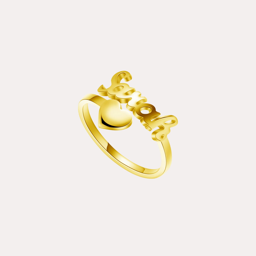 Personalized Heart Name Ring