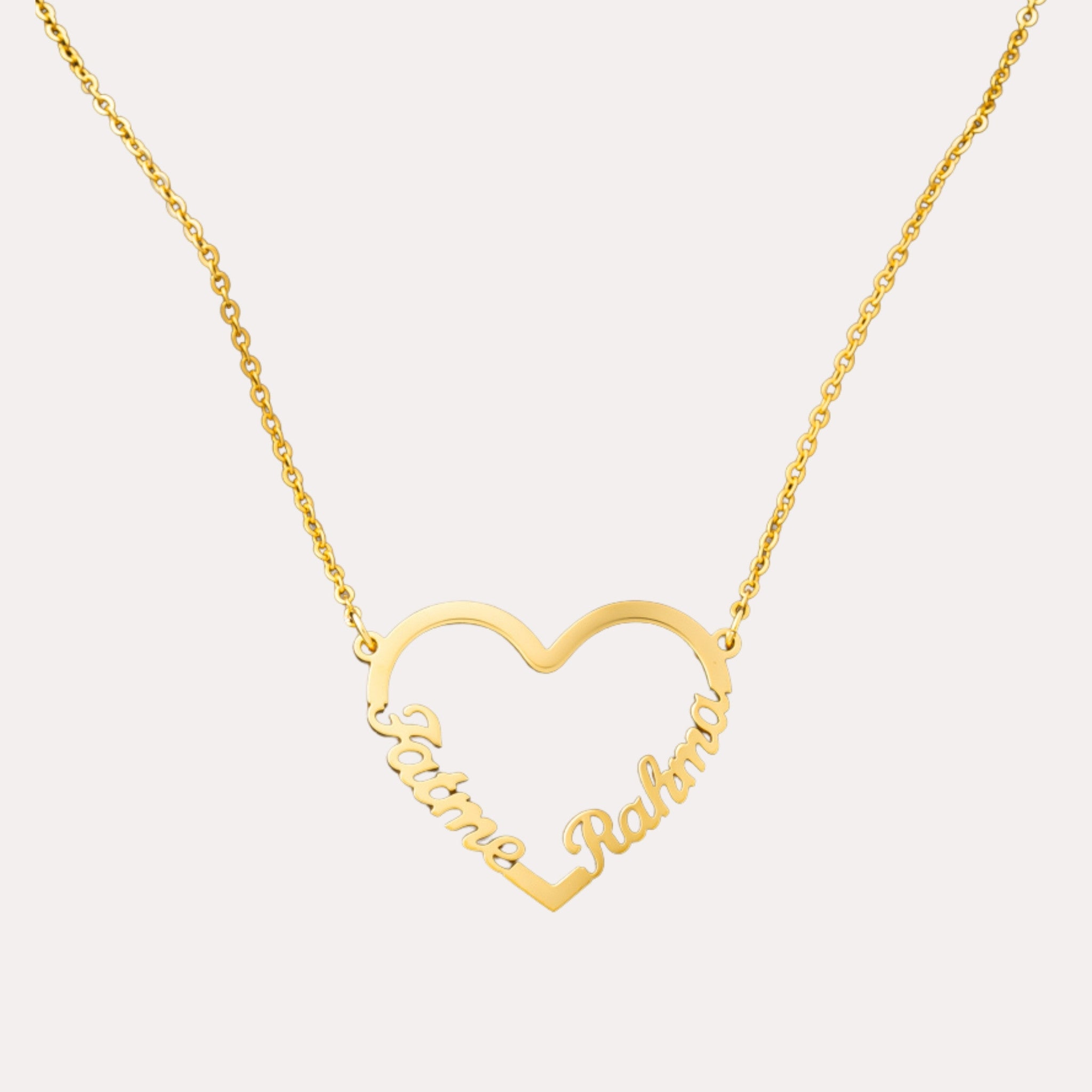 Custom 2-Name Heart Necklace – ZUDO - Main Image