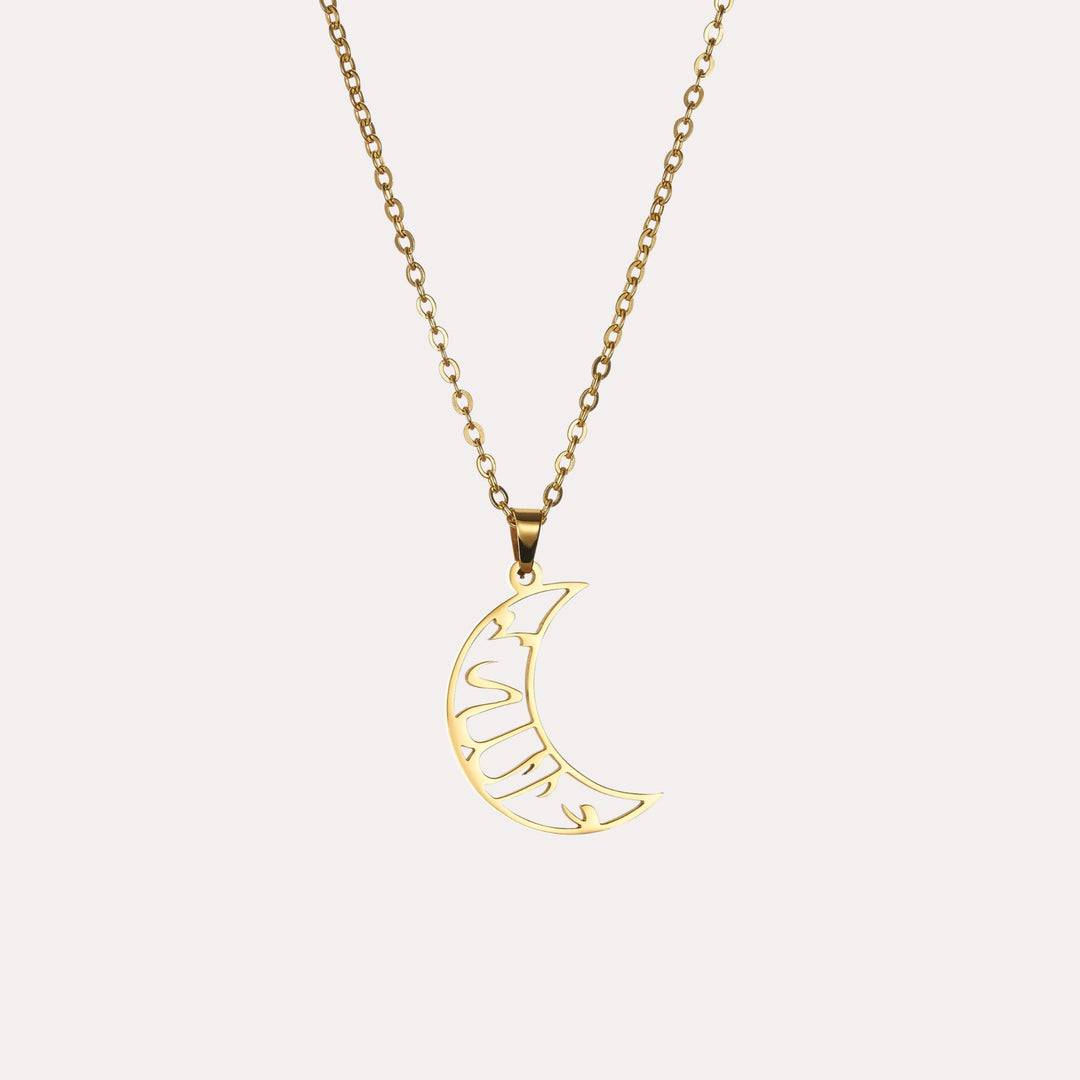 Allah moon Calligraphy Necklace