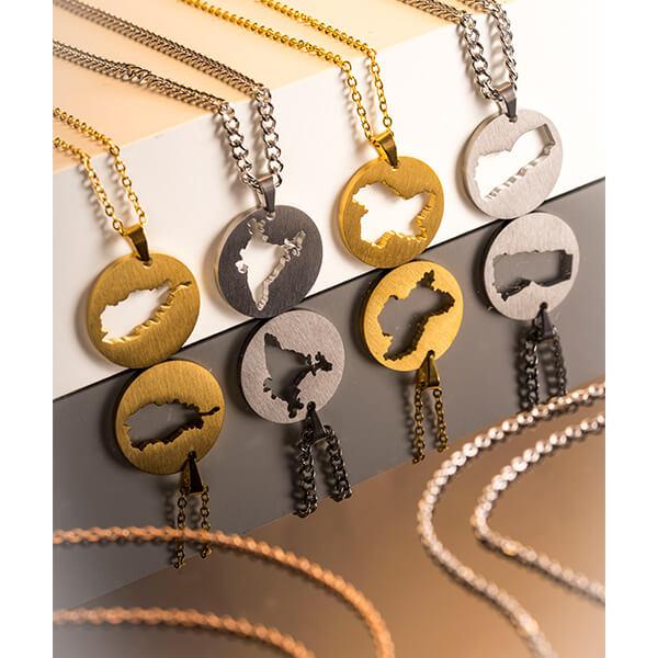 Kashmir Map Necklace