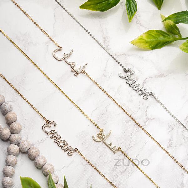 ZUDO custom Crystal name necklace