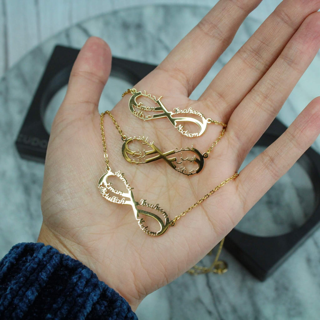 Personalized 6-Name Infinity Necklace