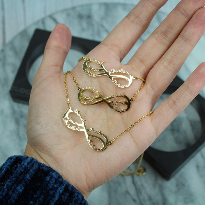 Personalized 6-Name Infinity Necklace
