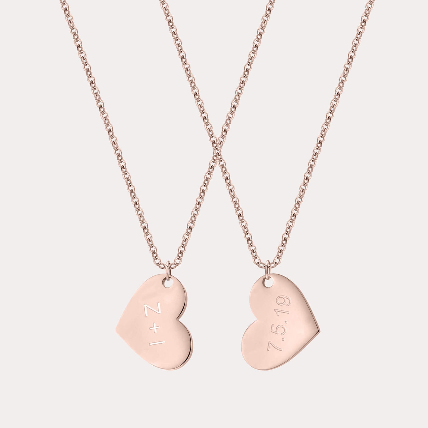 Custom Engraved Heart Necklace - Double Sided