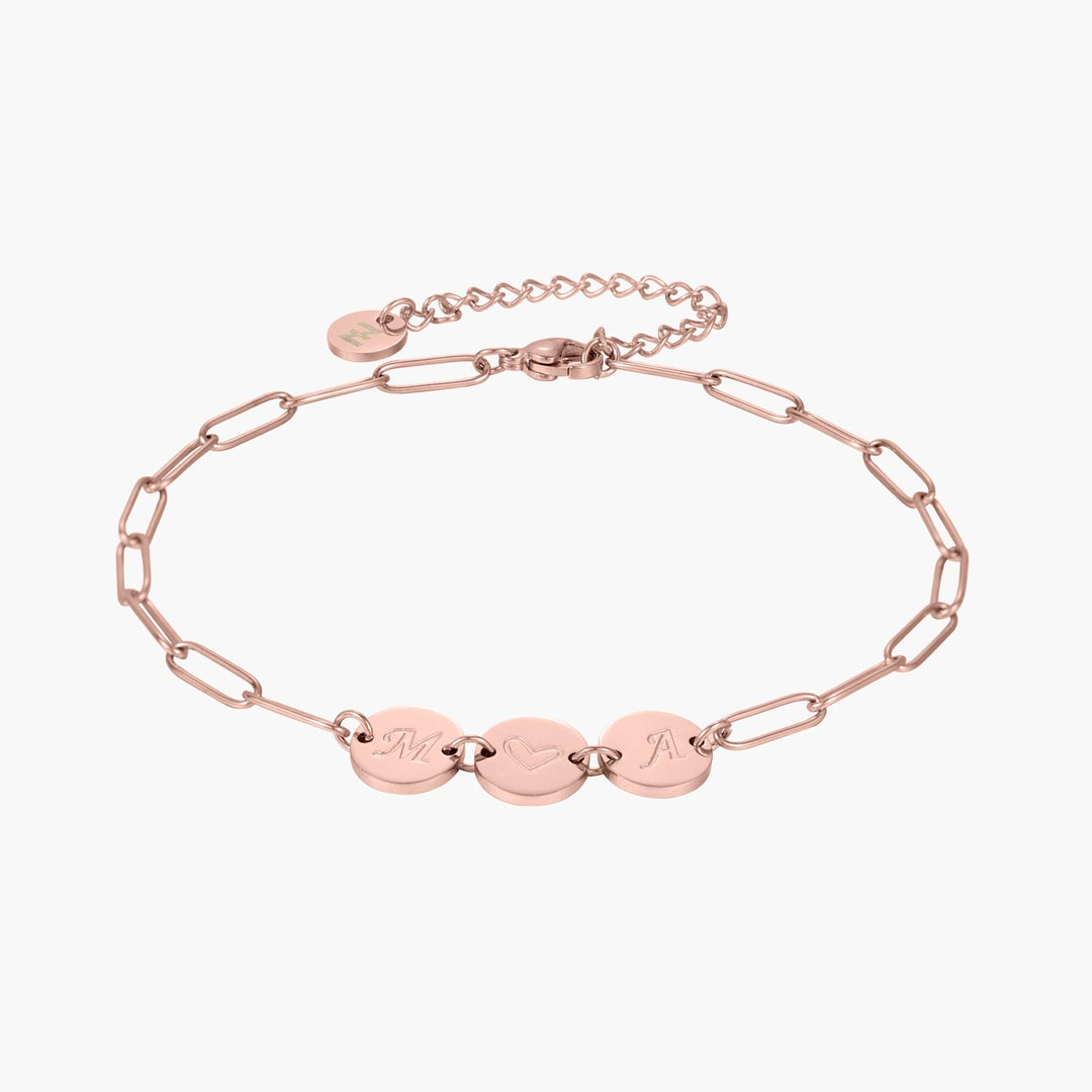 Custom 3-Initial Pin Chain Bracelet