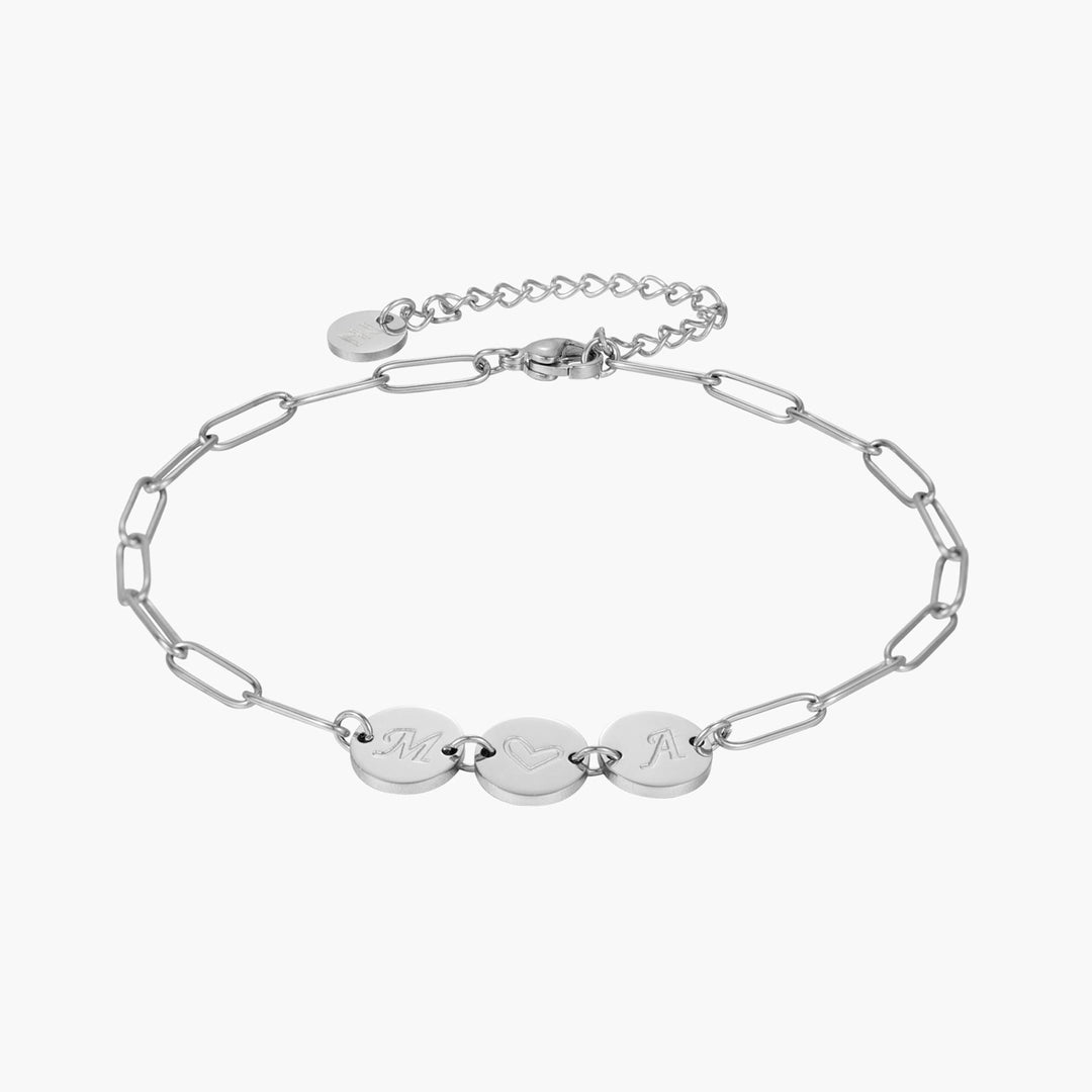 Custom 3-Initial Pin Chain Bracelet