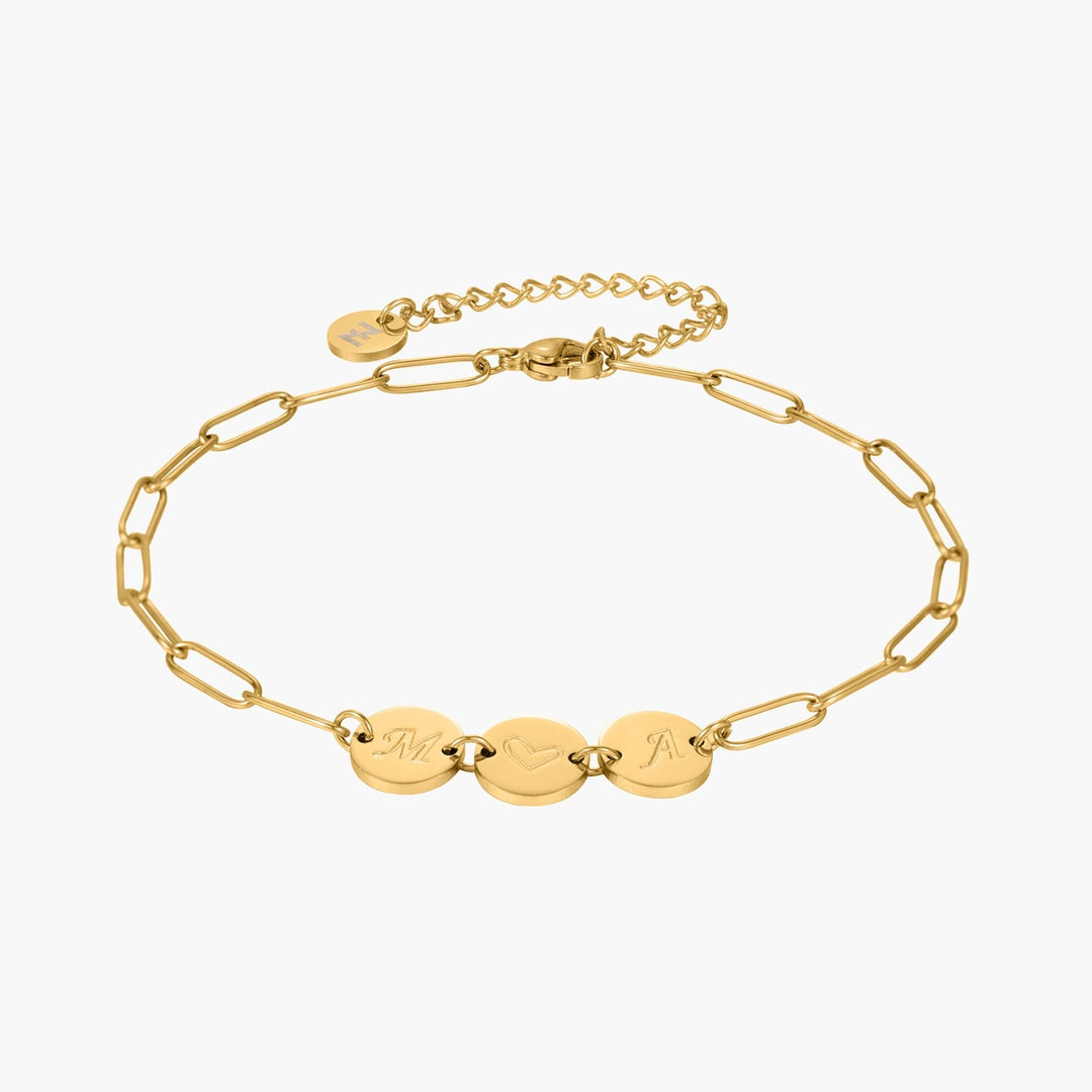 Custom 3-Initial Pin Chain Bracelet