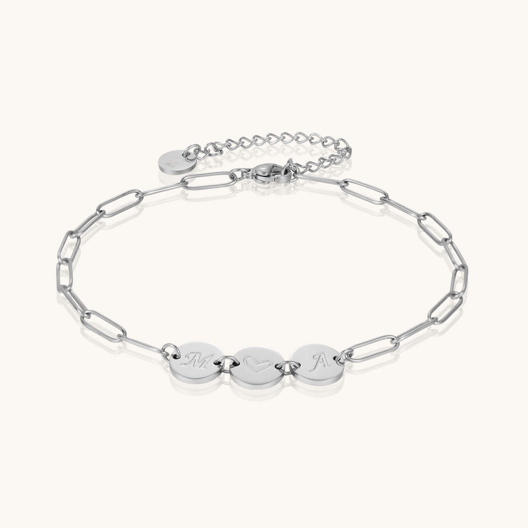 Custom 3-Initial Pin Chain Bracelet