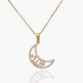 Allah Moon Crystal Calligraphy Necklace - Image 1