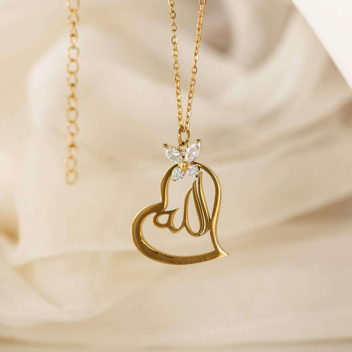 Allah Heart-Butterfly Necklace