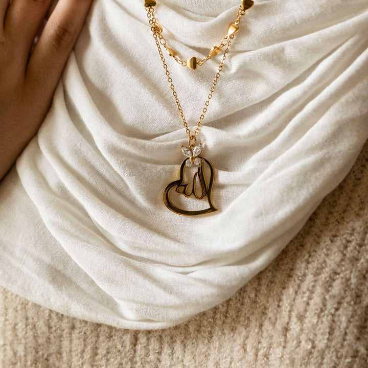 Allah Heart-Butterfly Necklace