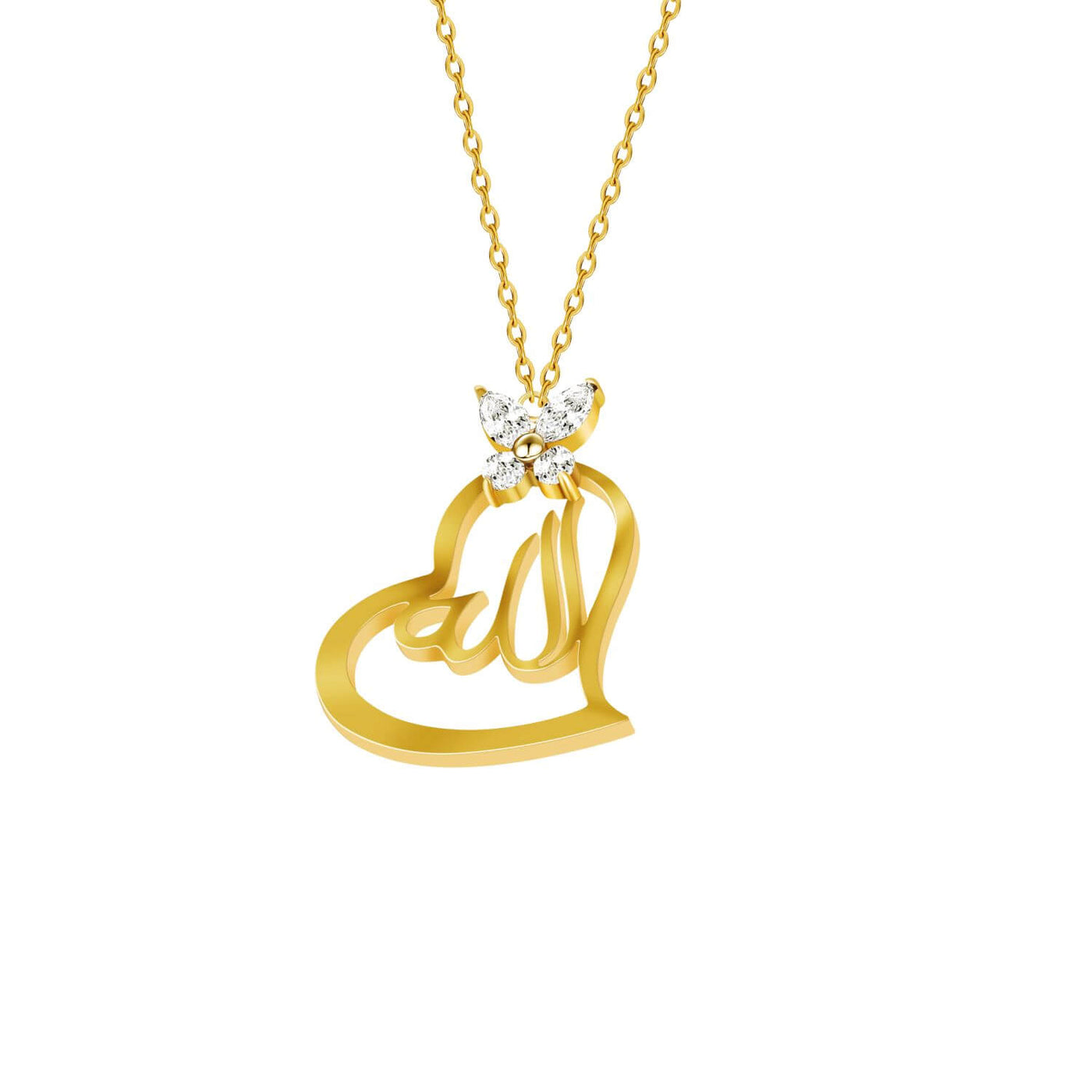 Allah Heart-Butterfly Necklace