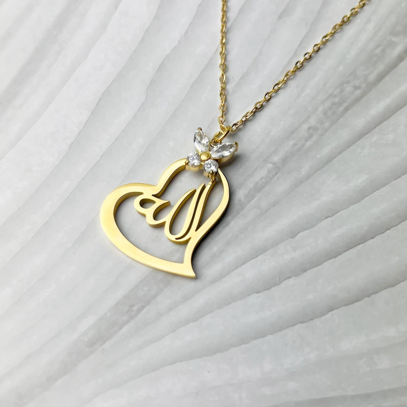 Allah Heart-Butterfly Necklace