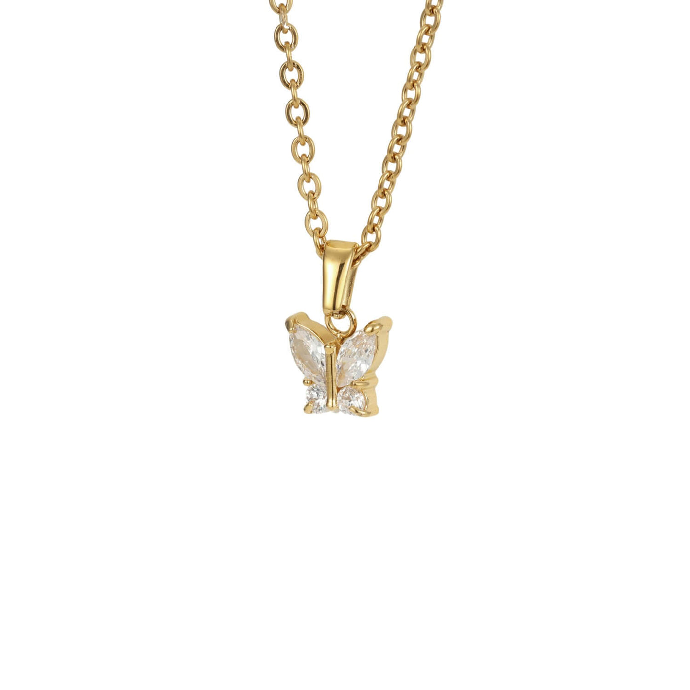 Butterfly Crystal Charm Necklace