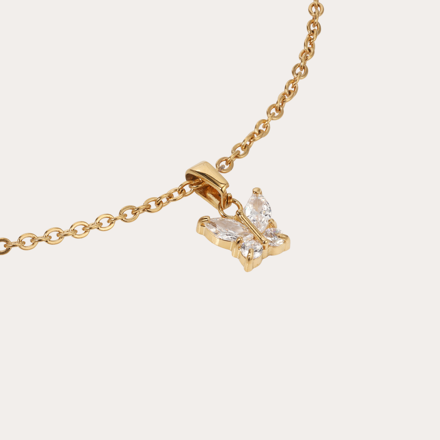 Butterfly Crystal Charm Necklace