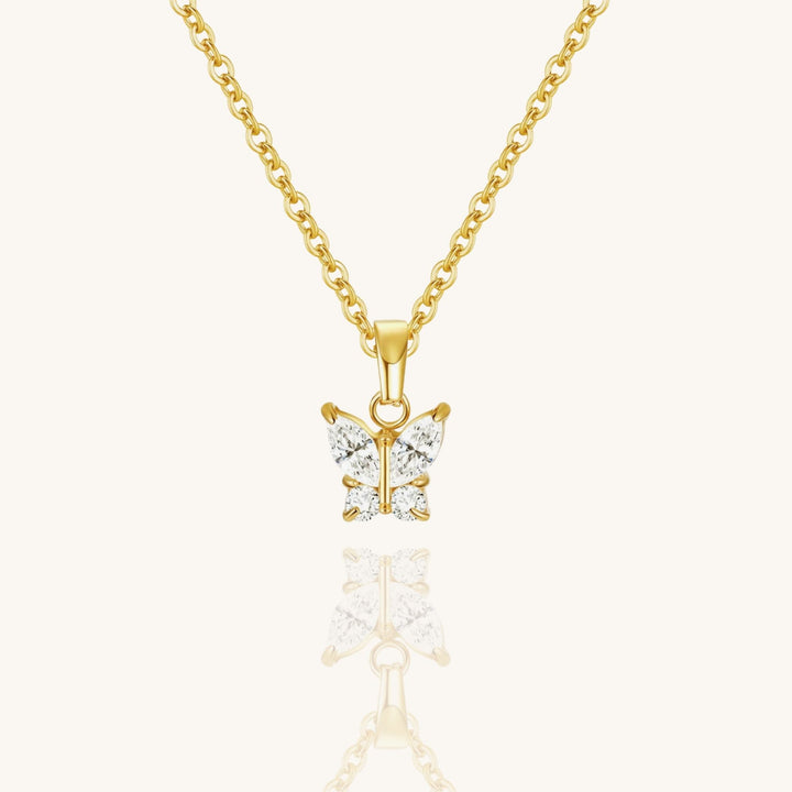 Butterfly Crystal Charm Necklace