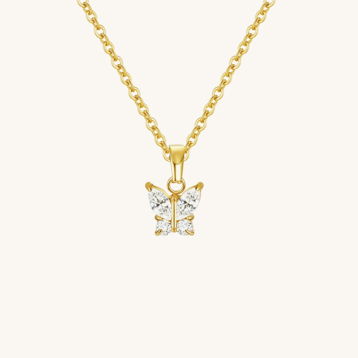 Butterfly Crystal Charm Necklace