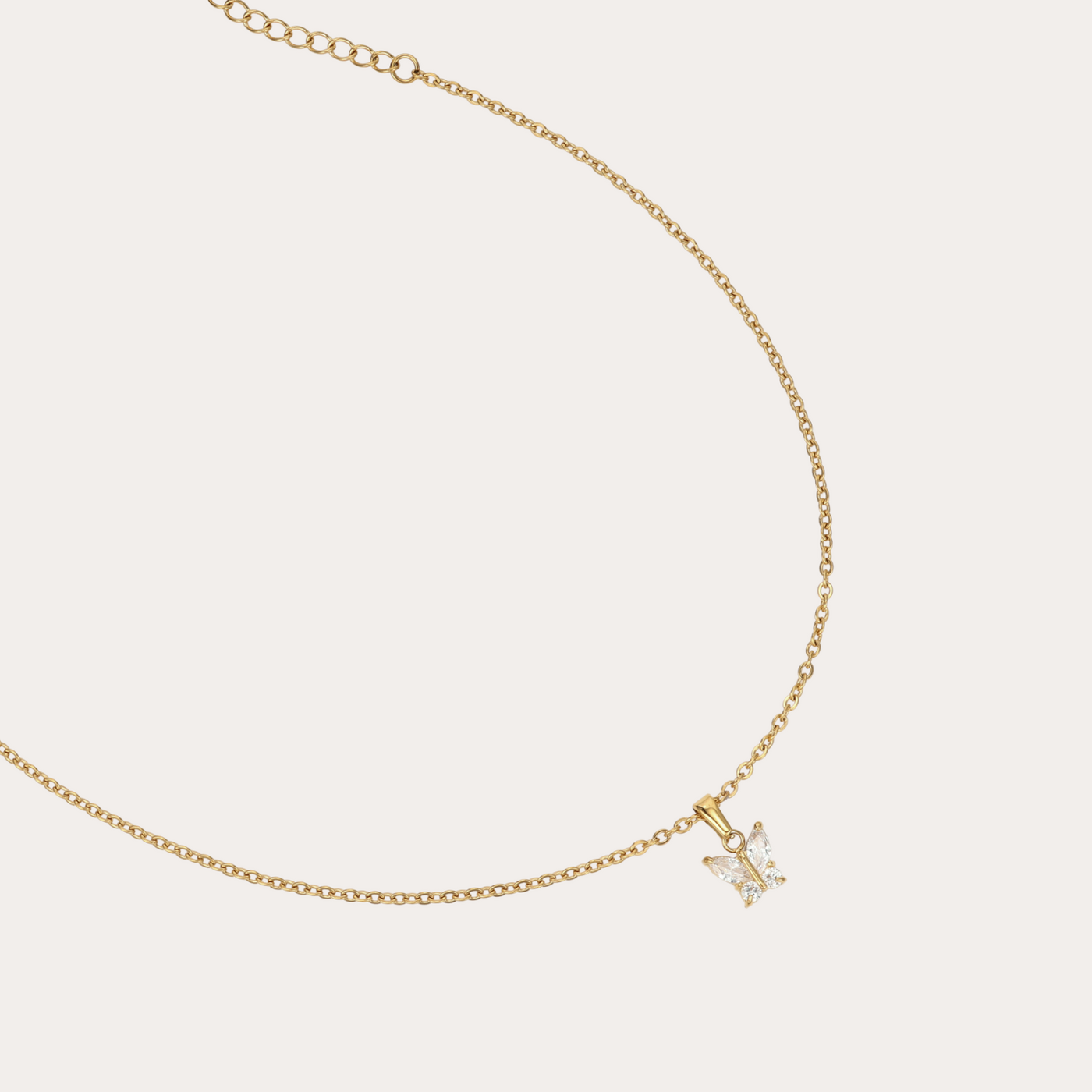 Butterfly Crystal Charm Necklace