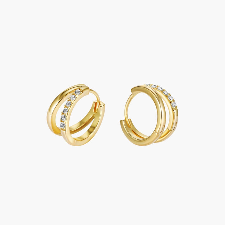 Crystal Accent Double Hoop Earrings