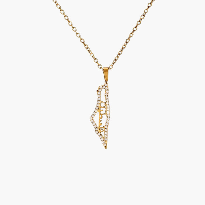 Crystal Palestine Map Necklace